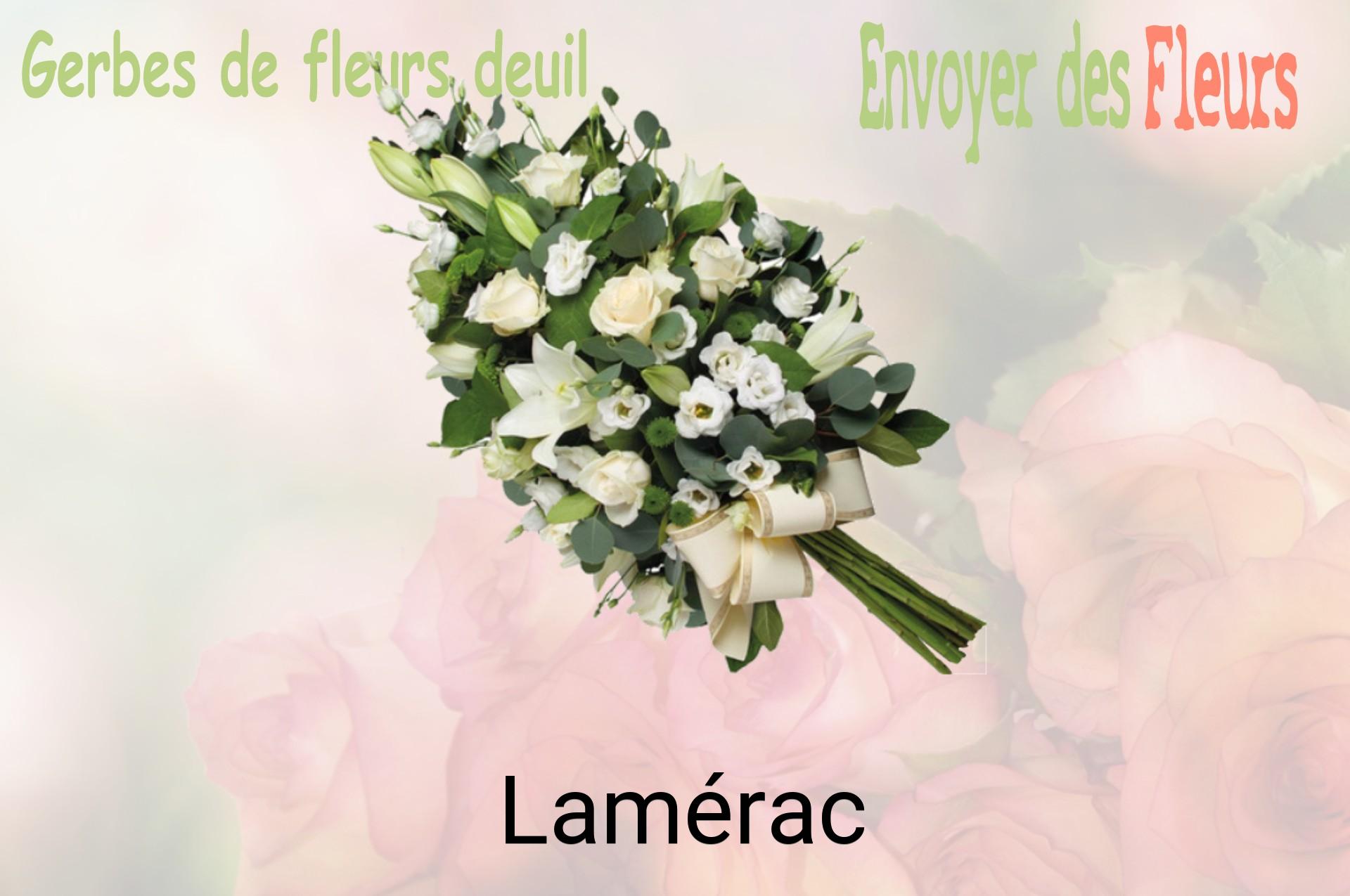 Gerbe de fleurs de deuil livrée à Lamérac